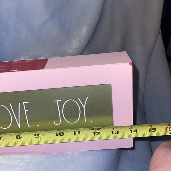 Rae Dunn “Peace. Love. Joy.” Wood Pink/Gold Sign - Picture 3 of 9